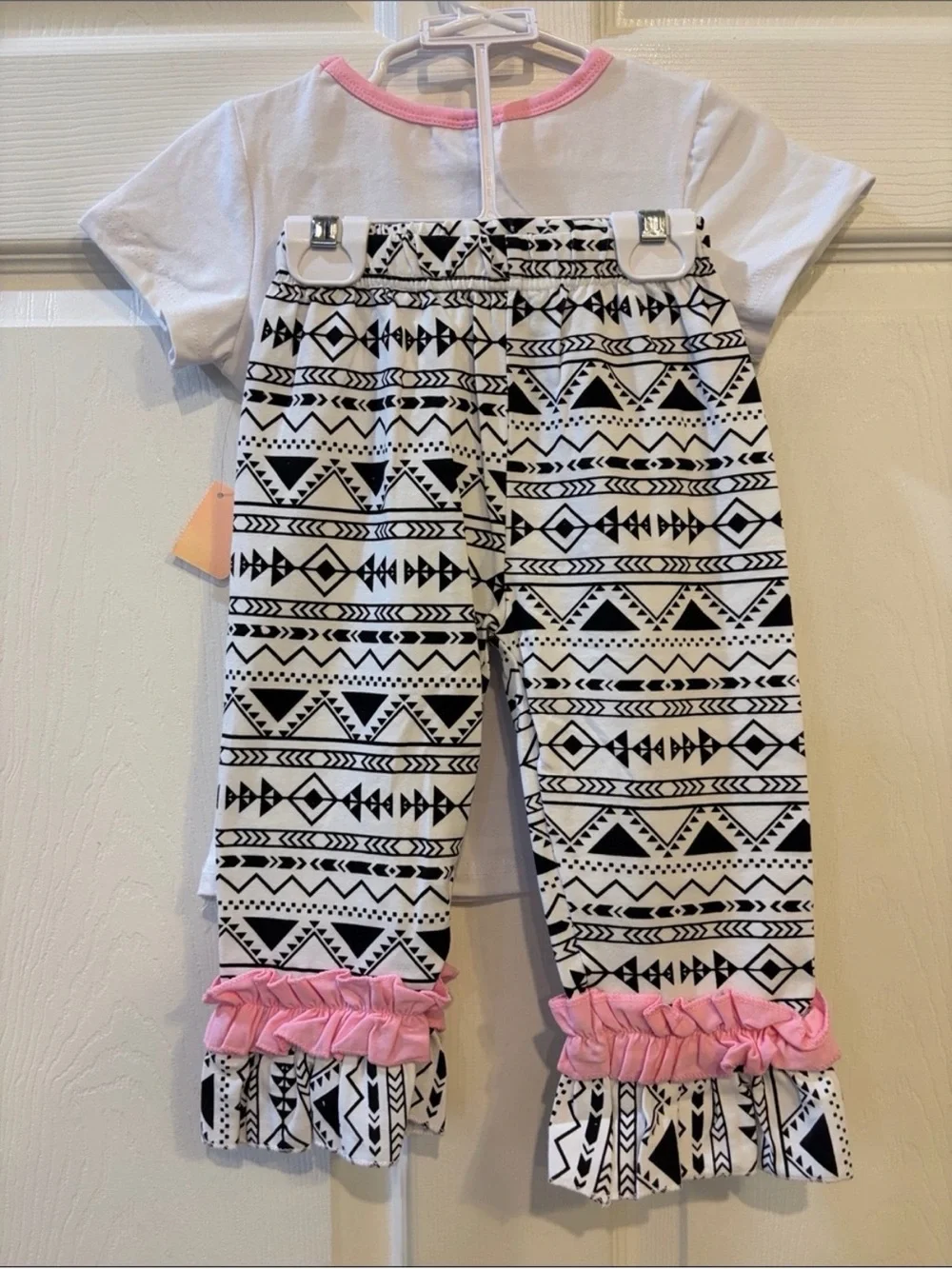 Girls White & Pink 'Wild One' Matching Set